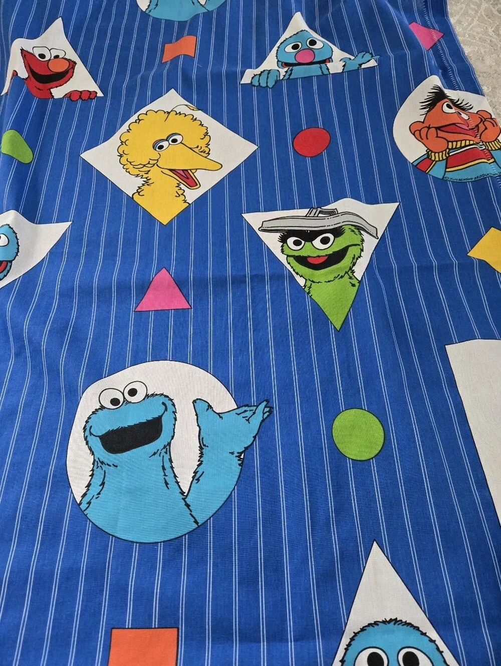 Pair (2) Vintage 1990s Sesame Street Character Curtain Panels